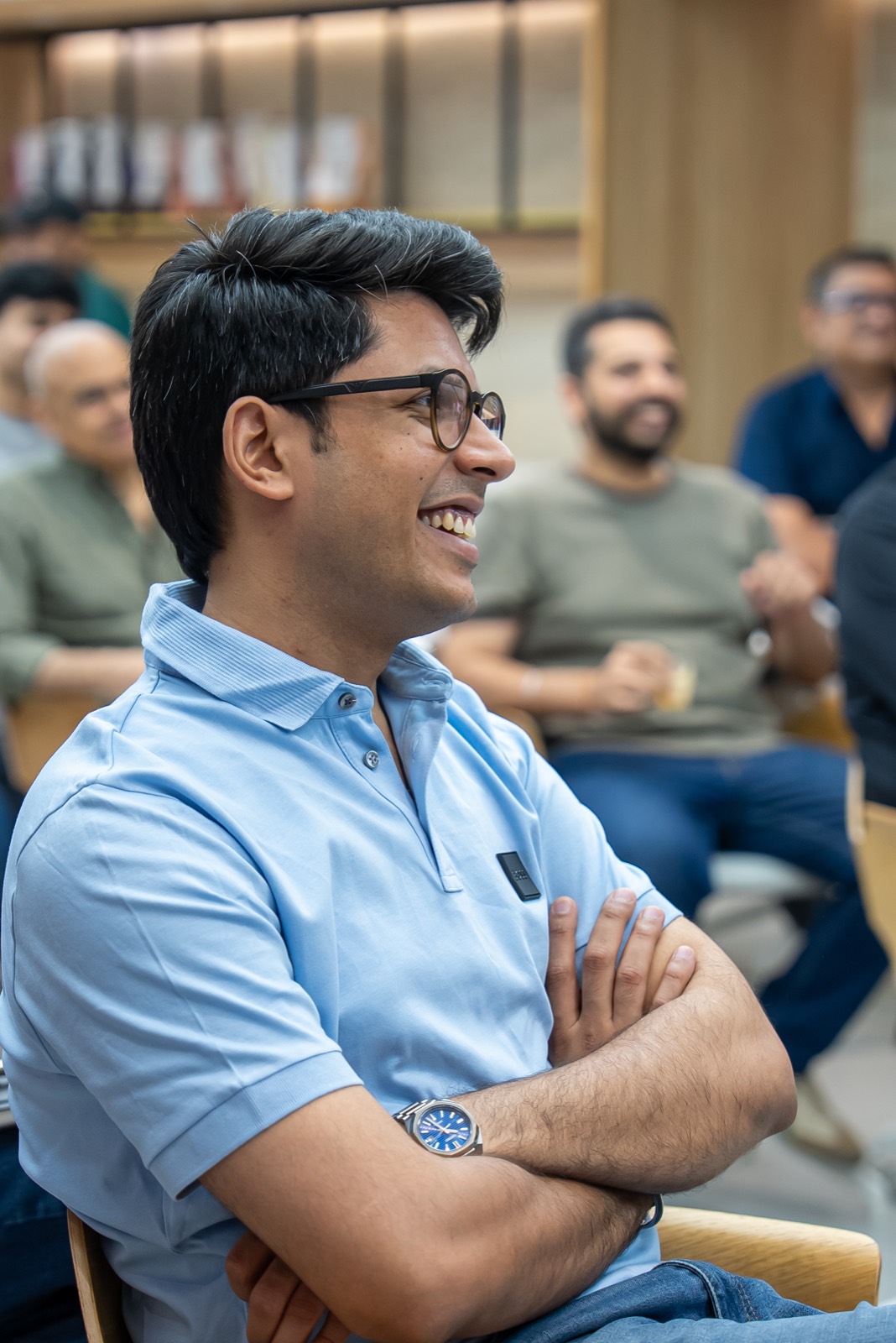 The room laughing during a session at Miles Ahead Delhi