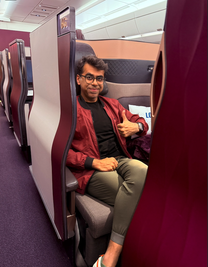 Dhimant Negandhi in Qatar Airways QSuites